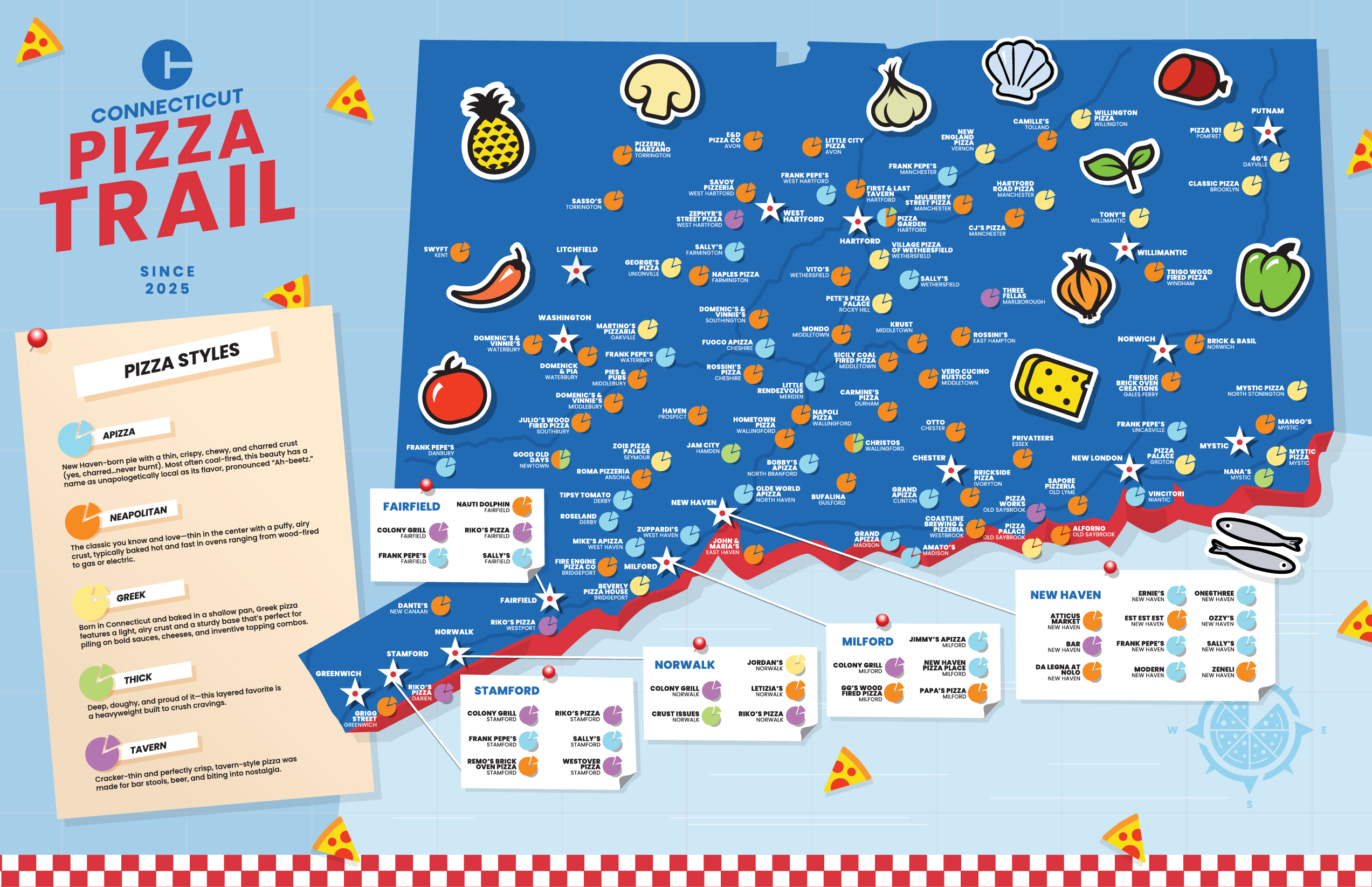 Connecticut Pizza Trail Map
