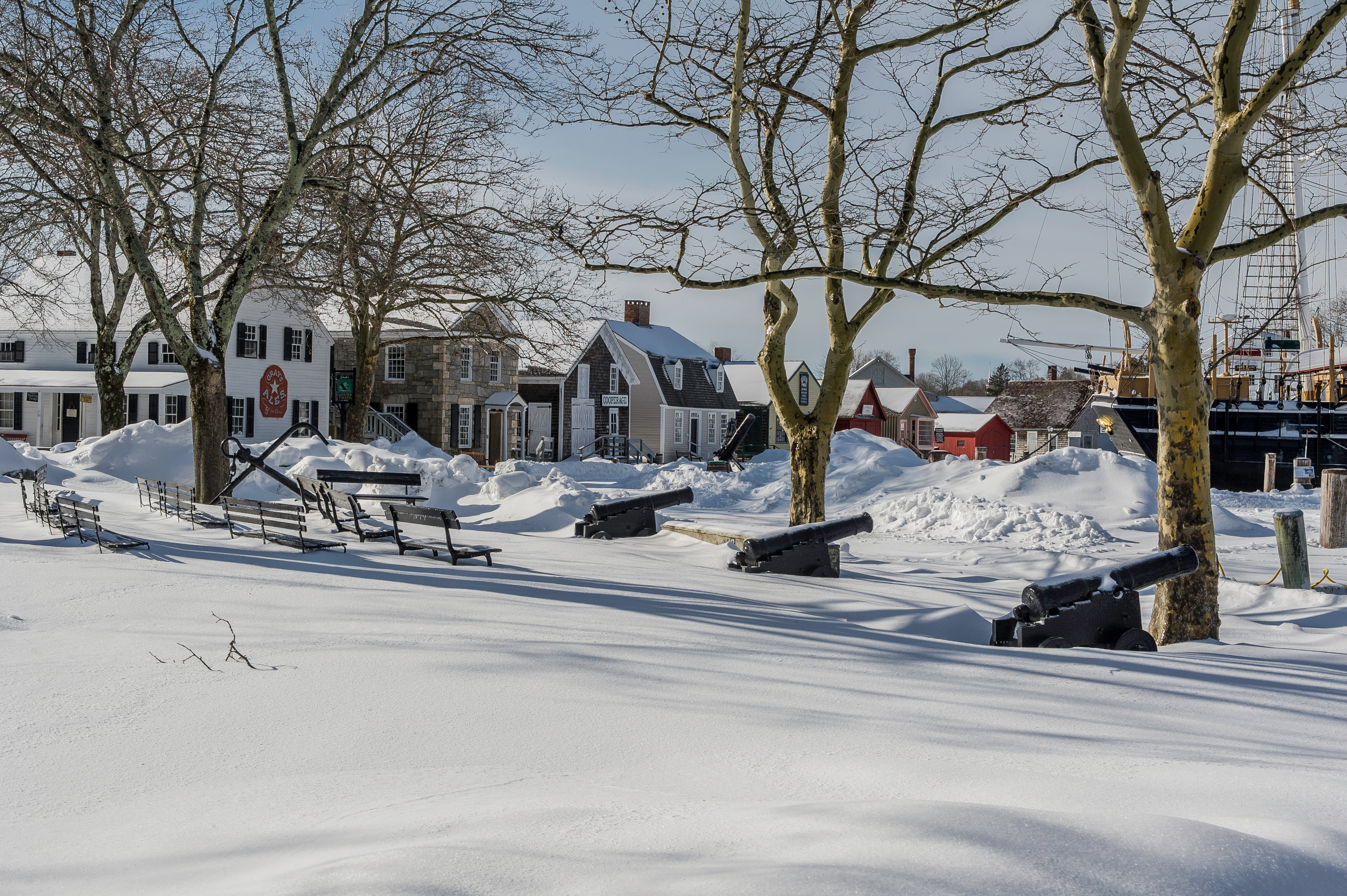 invierno en el antiguo pueblo de Mistick