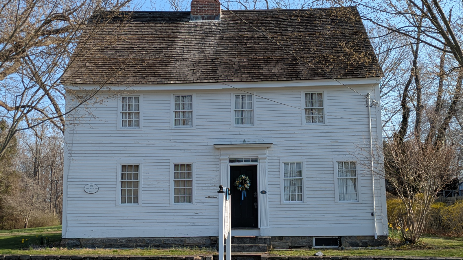 Pratt House from the front in the spring