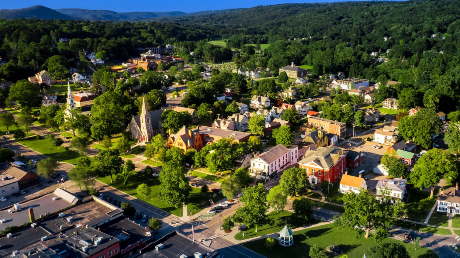 A bird's eye view of beautiful New Milford, CT