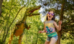 Little girl and dinosaur
