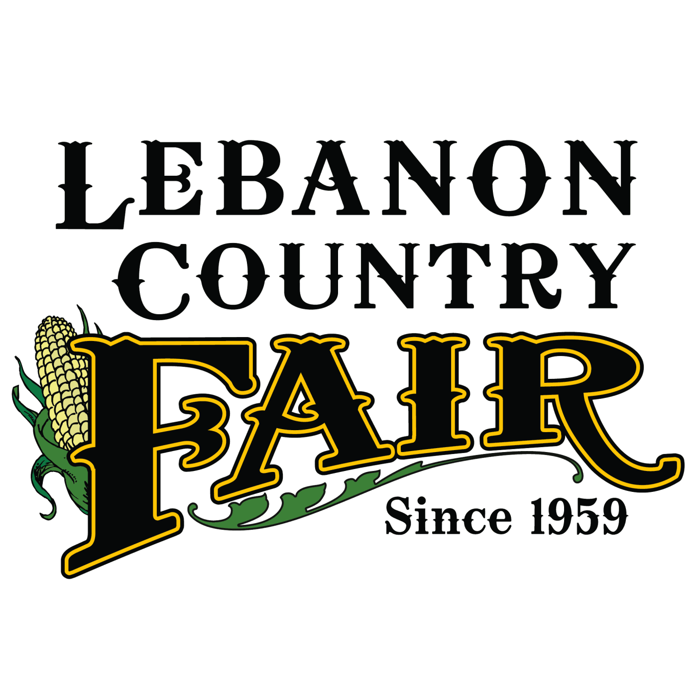 Lebanon Country Fair logo with corn graphic and text since 1959