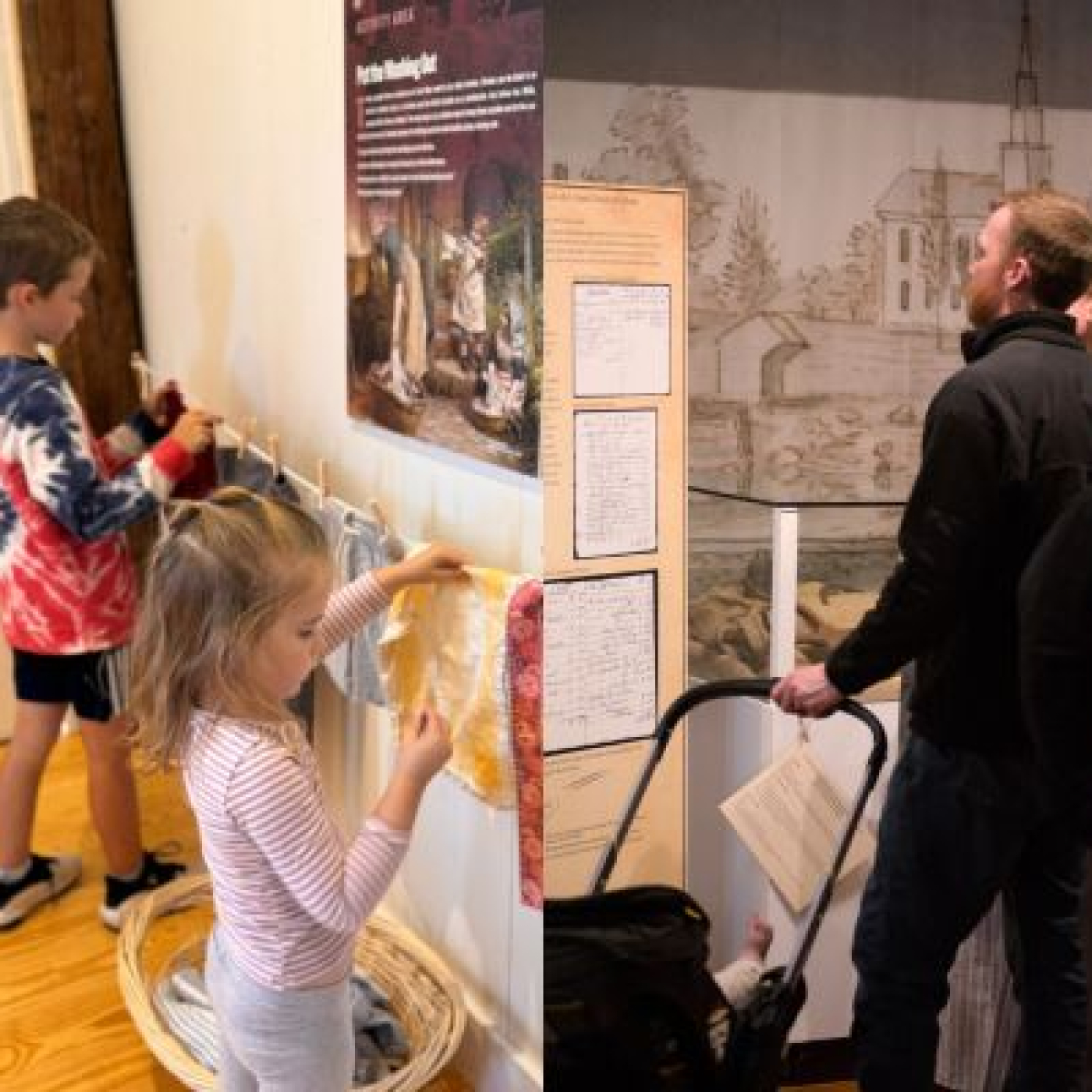 Kids at a museum exhibit