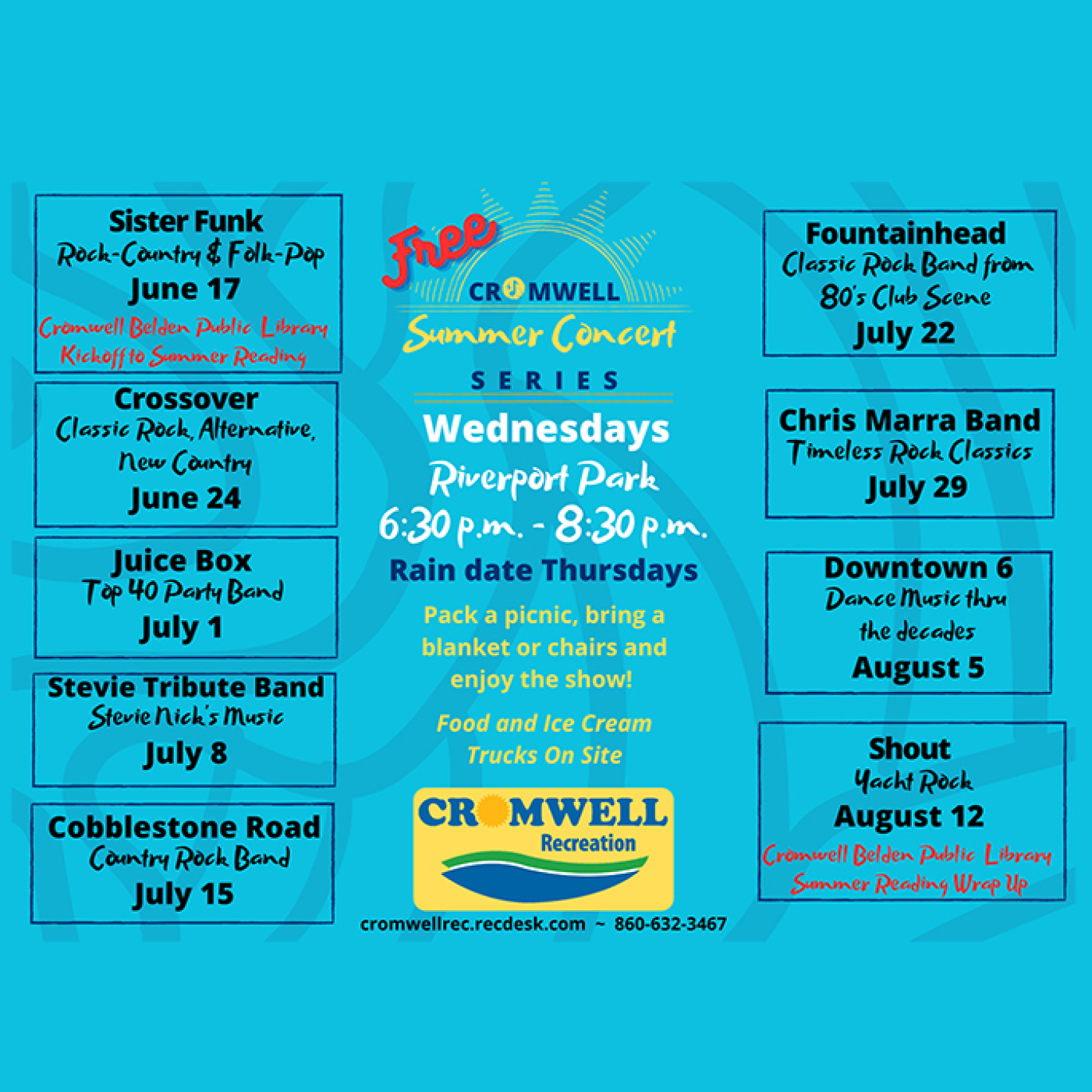 2026 Summer Concert Series - Wed. June 17-Aug. 12
