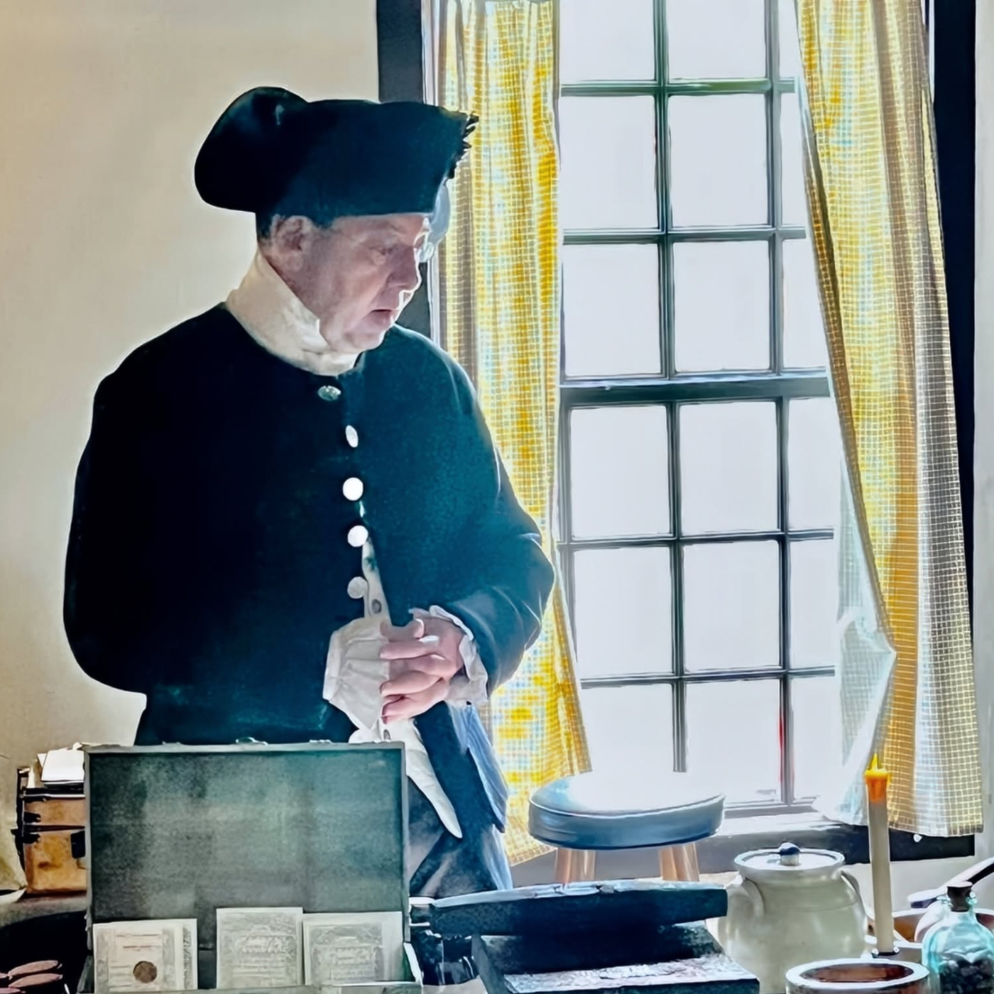  reenactor George Baker portrays President John Adams 