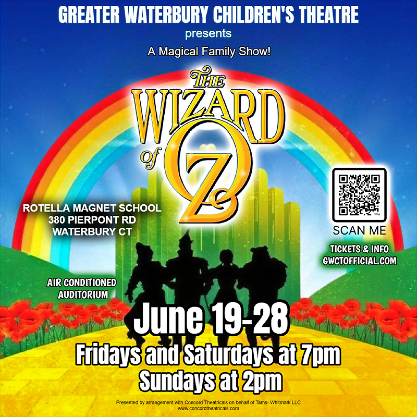 Greater Waterbury Children's Theatre Presents: The Wizard of Oz - June 19-28, 2026