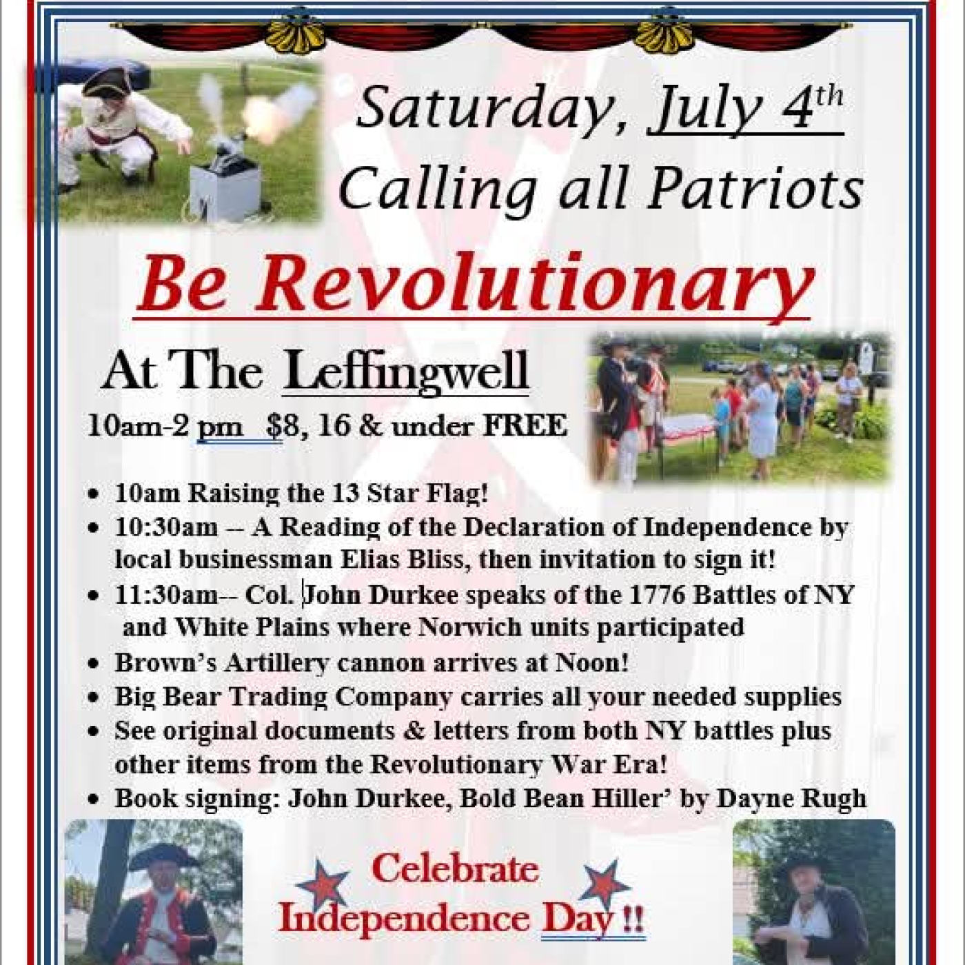Calling all Patriots to Be Revolutionary at Leffingwell on this 250th Anniversary