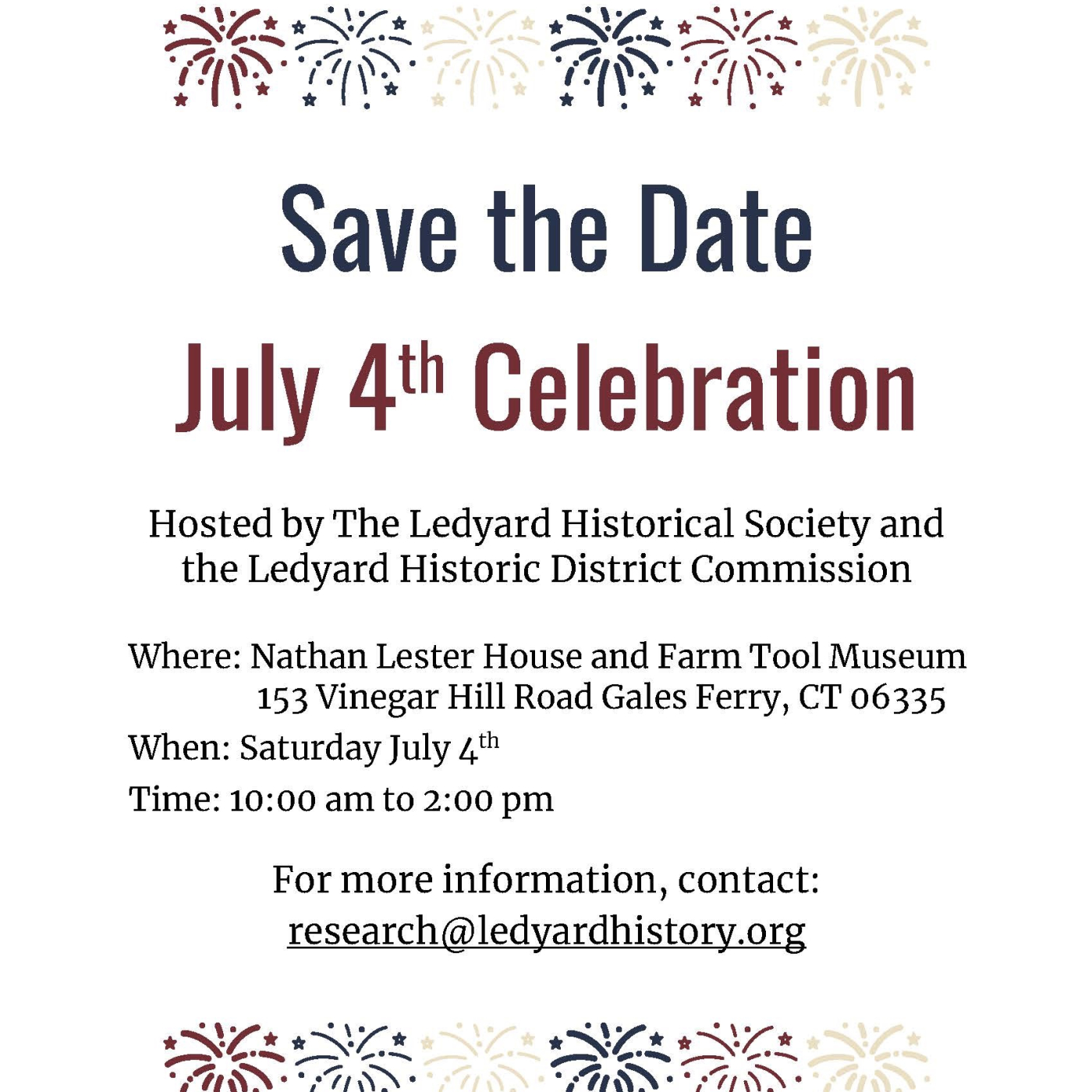 Flyer for the July 4th celebration