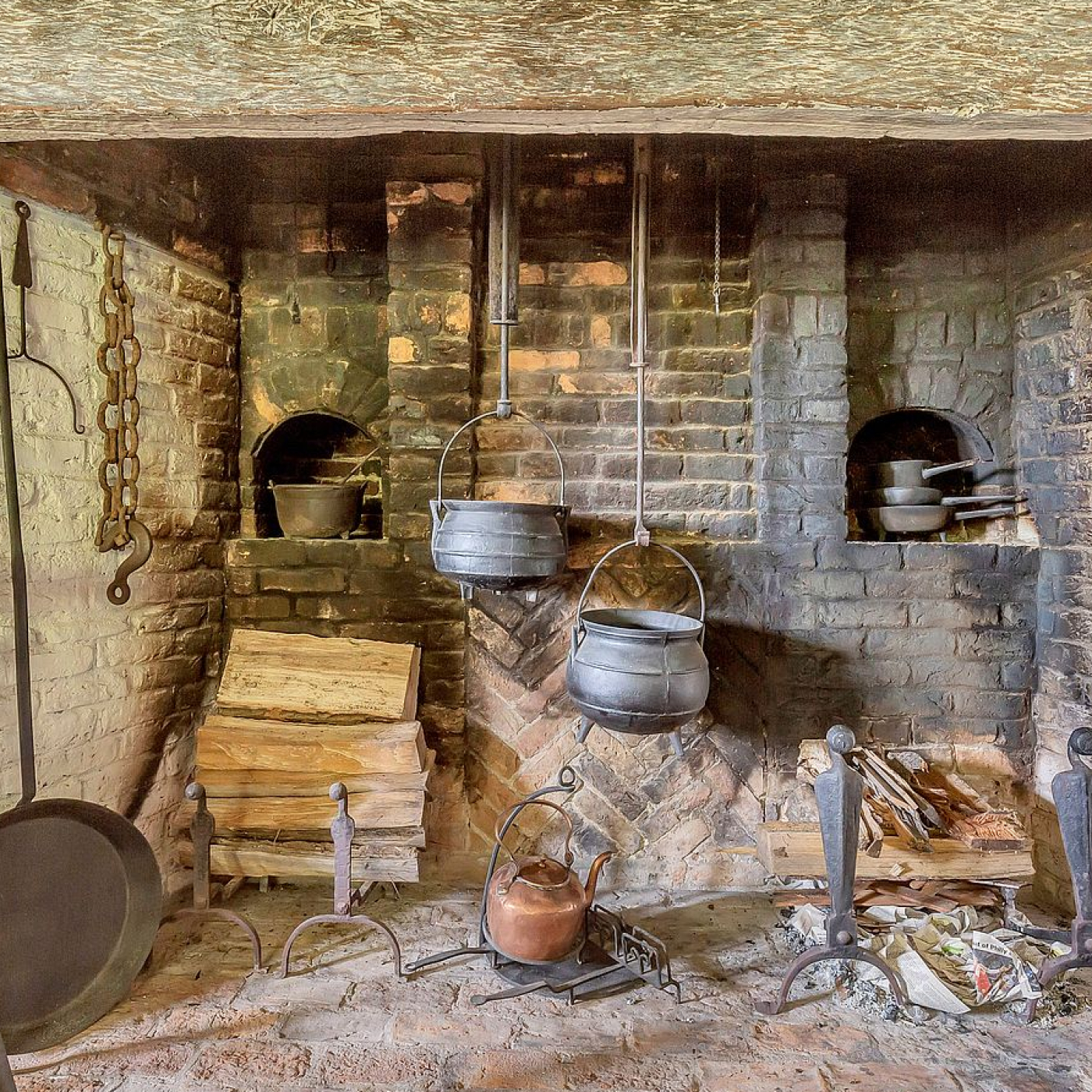 Fireplace with Cooking Tools