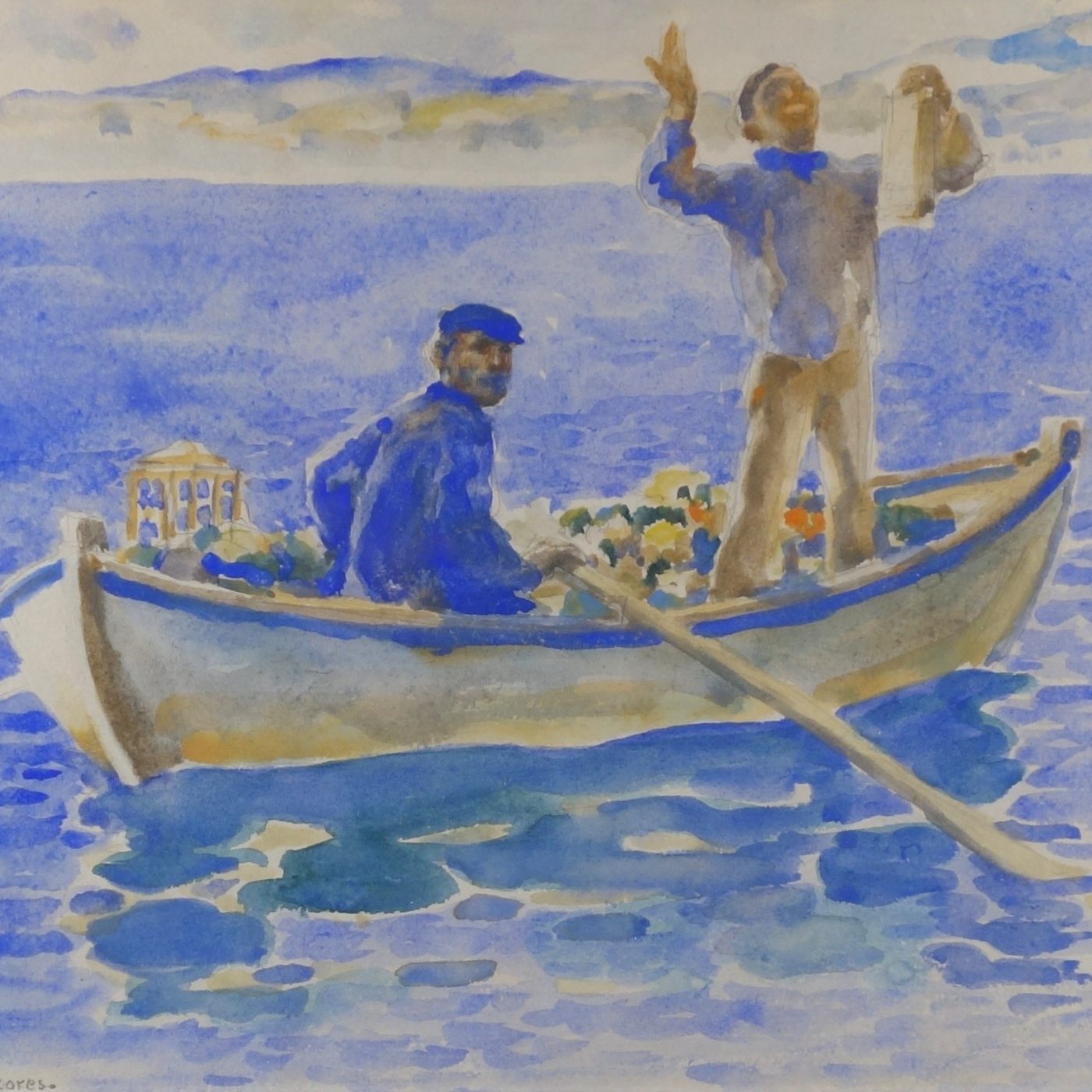 F. Luis Mora. Punta Delgado, Azores, Portugal, ca. 1924. Watercolor on paper, 10 x 14 in.