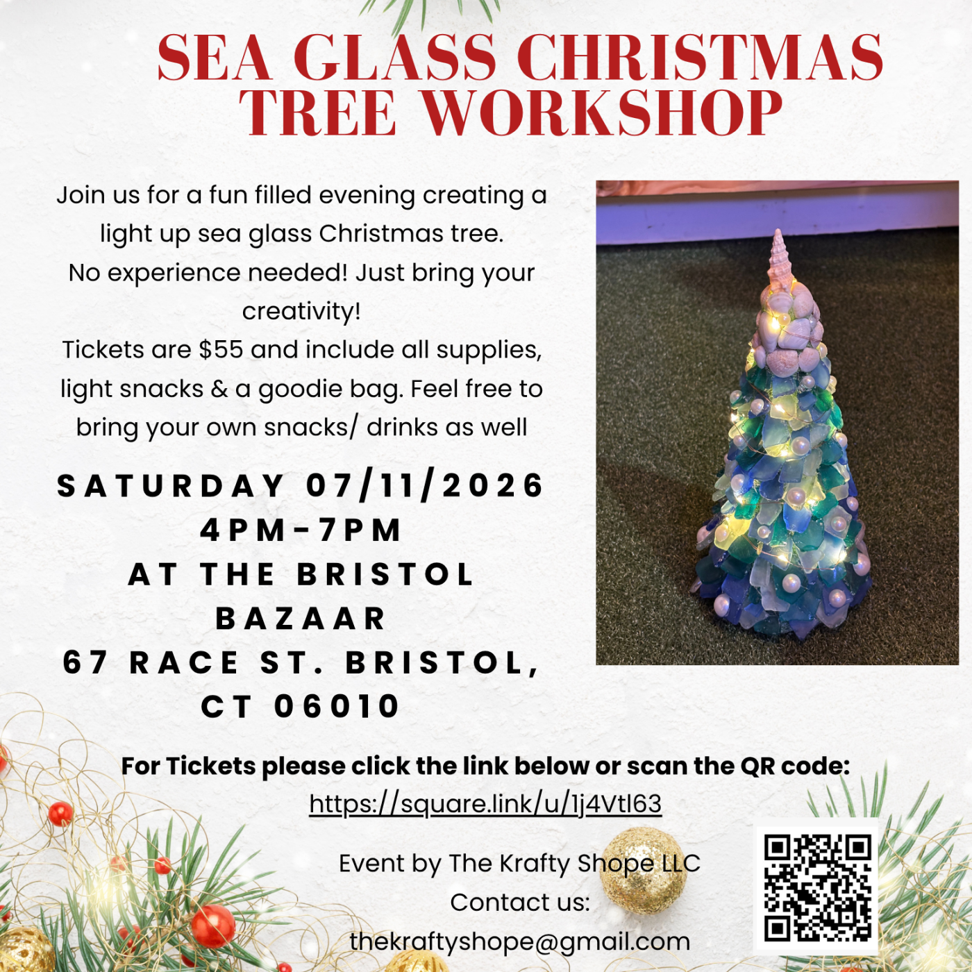 Sea Glass Christmas Tree Workshop