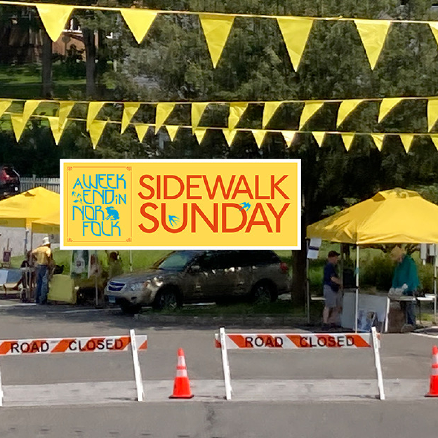 View of Sidewalk Sunday, Norfolk, Connecticut's street fair.