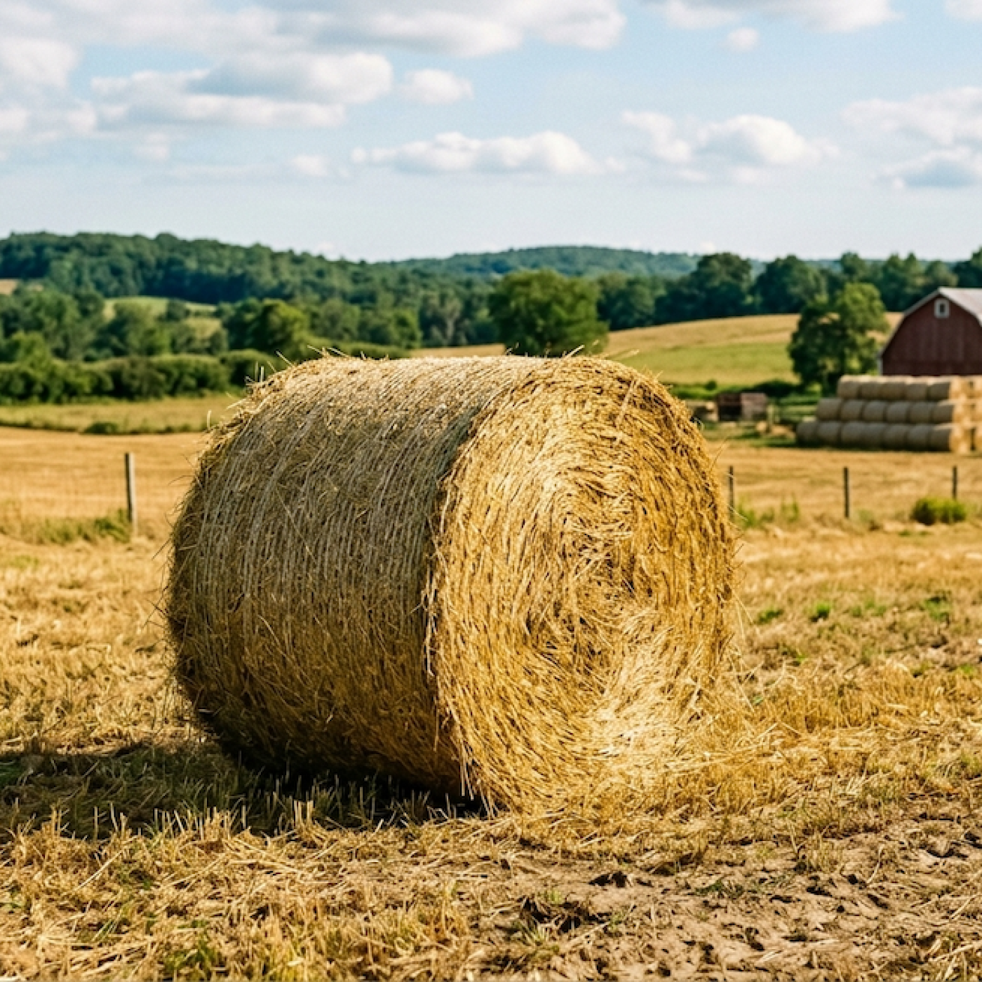 a bale of rolled hay