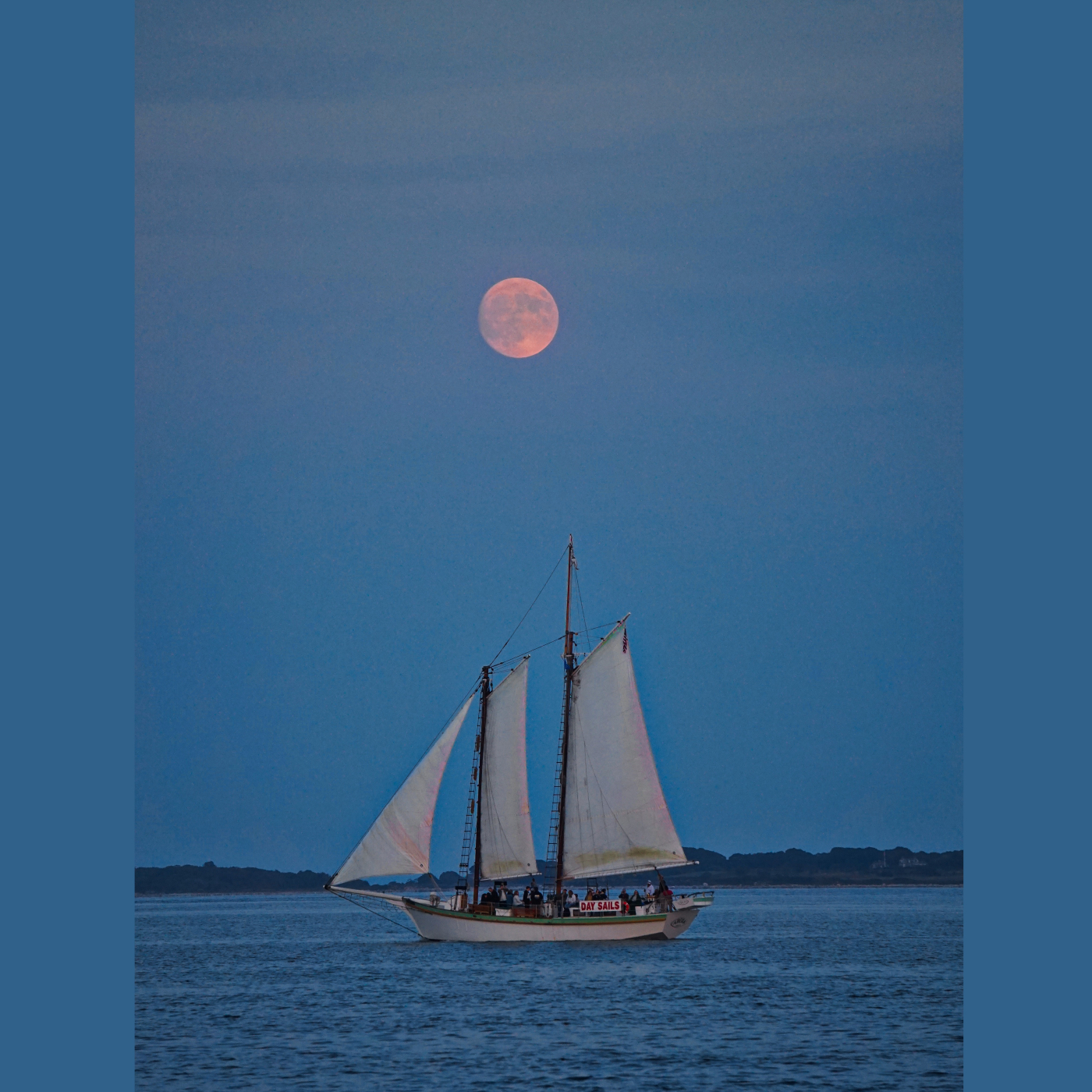 Sunset full moon sail aboard ARGIA