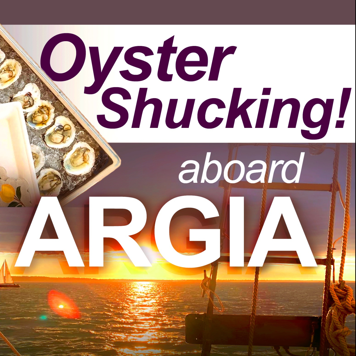 Sunset sailing trip with oyster bar