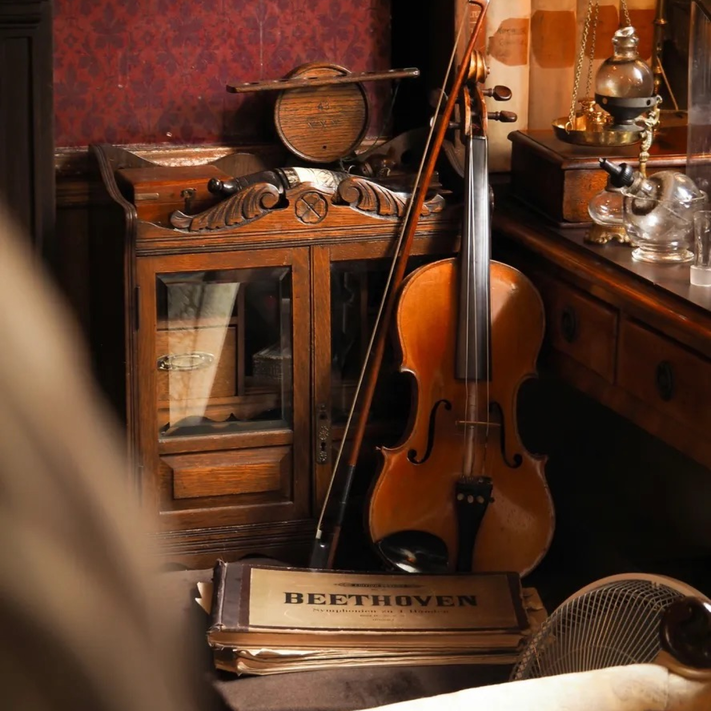 violin in a room 