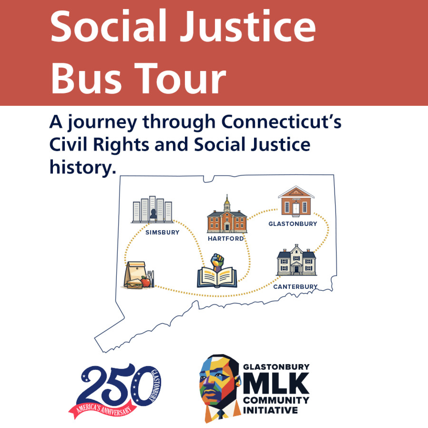 Social Justice Bus Tour hosted by the Glastonbury MLK Community Initiative.