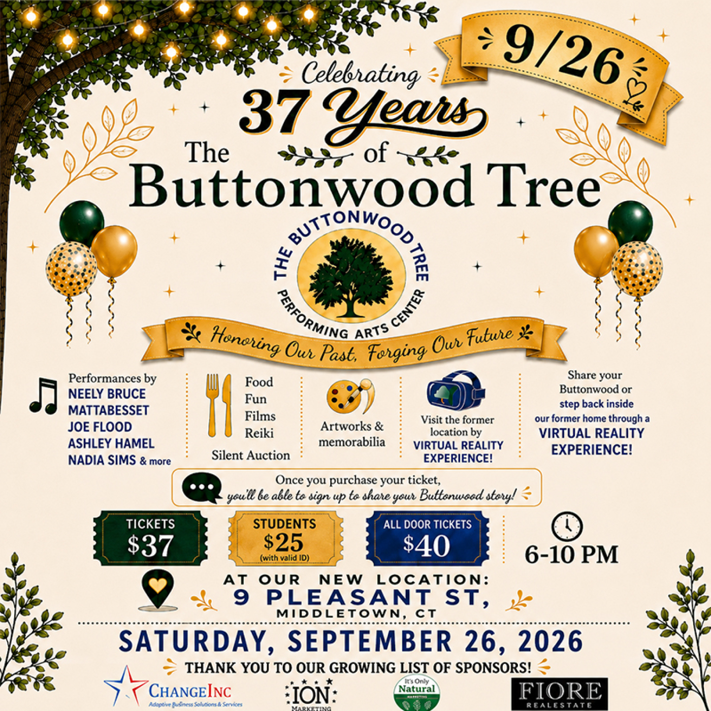 Celebrate 37 Years of The Buttonwood Tree with music, stories, poetry, films, food and fellowship! See our website.