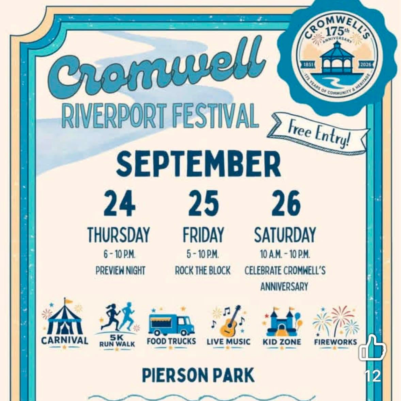 Cromwell Riverport Festival, Sept. 24-26, 2026