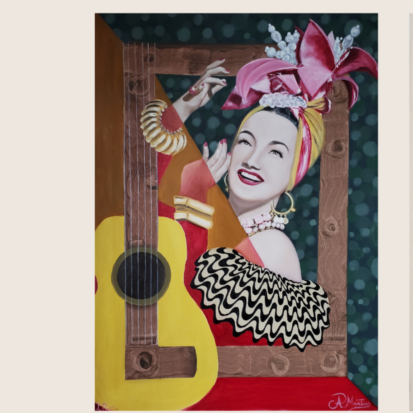 This is an image of two pieces of art; Celebrating Carmen by Ana Paula Martins and Keith by Cary Gersh.