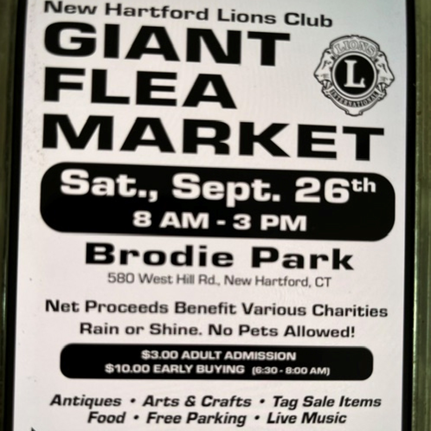 New Hartford Lions Club Giant Flea Market
