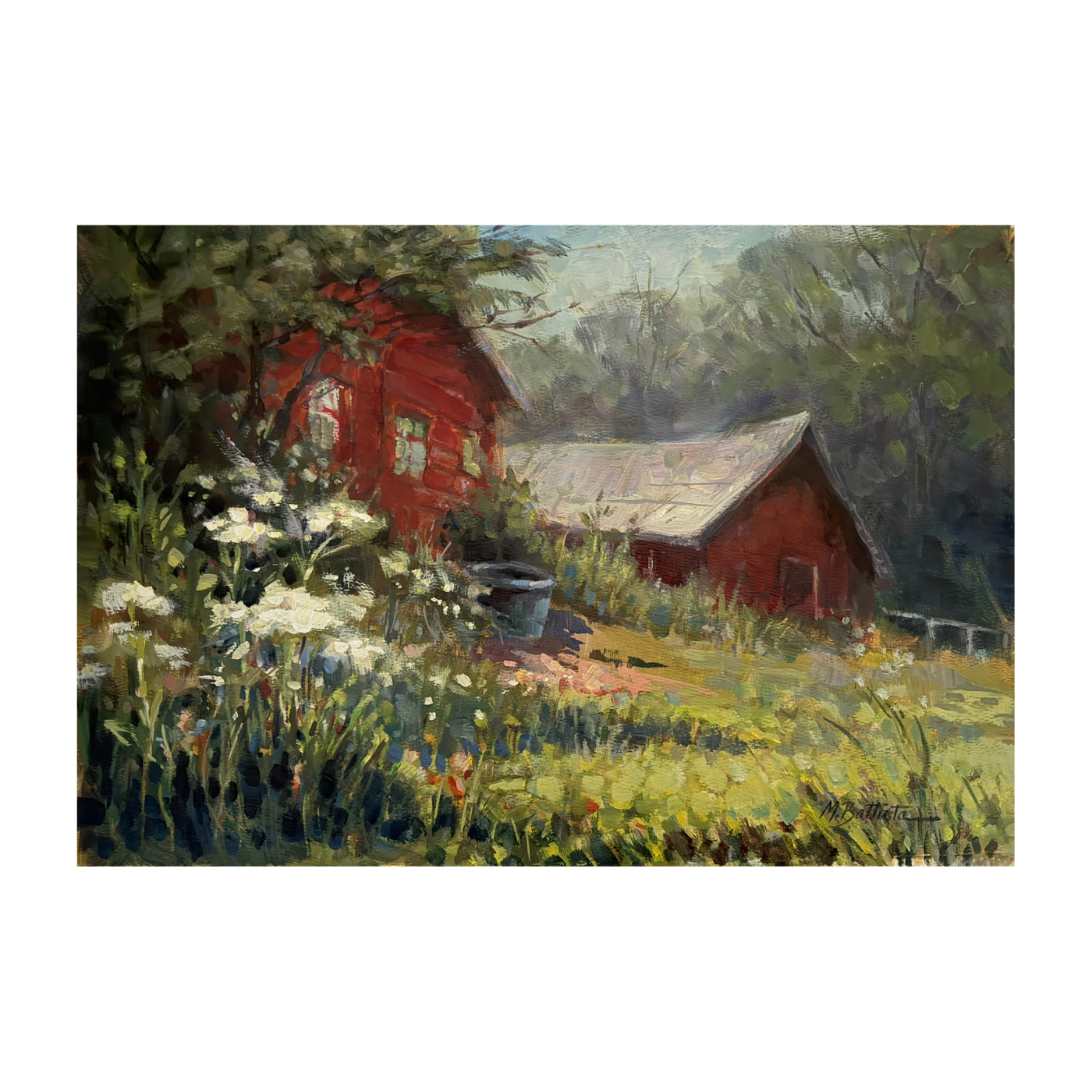 Mark Battista, Barnyard Duet, acrylic