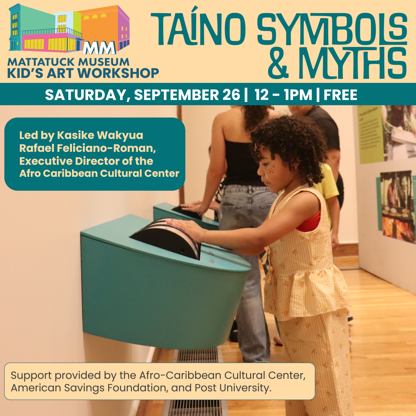 Kids Art Workshop learning about Taino culture 