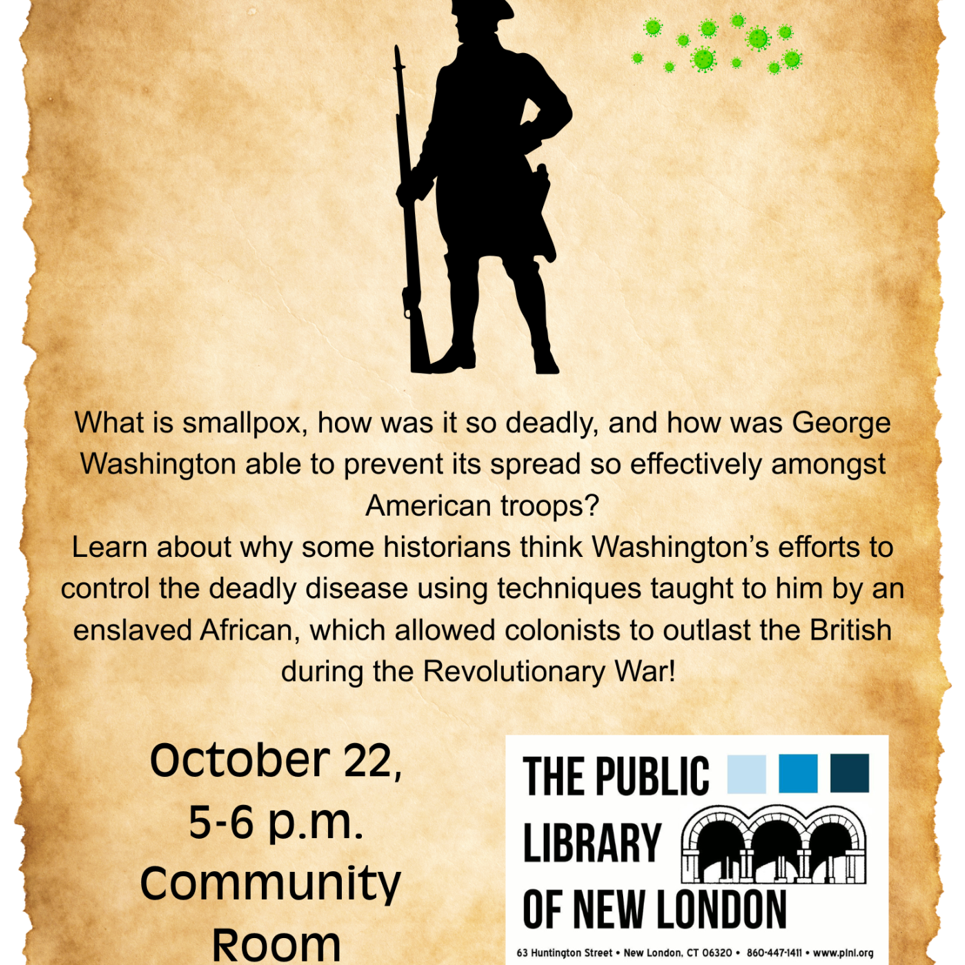 Smallpox and the Revolutionary War Program Flyer at PLNL on October 22