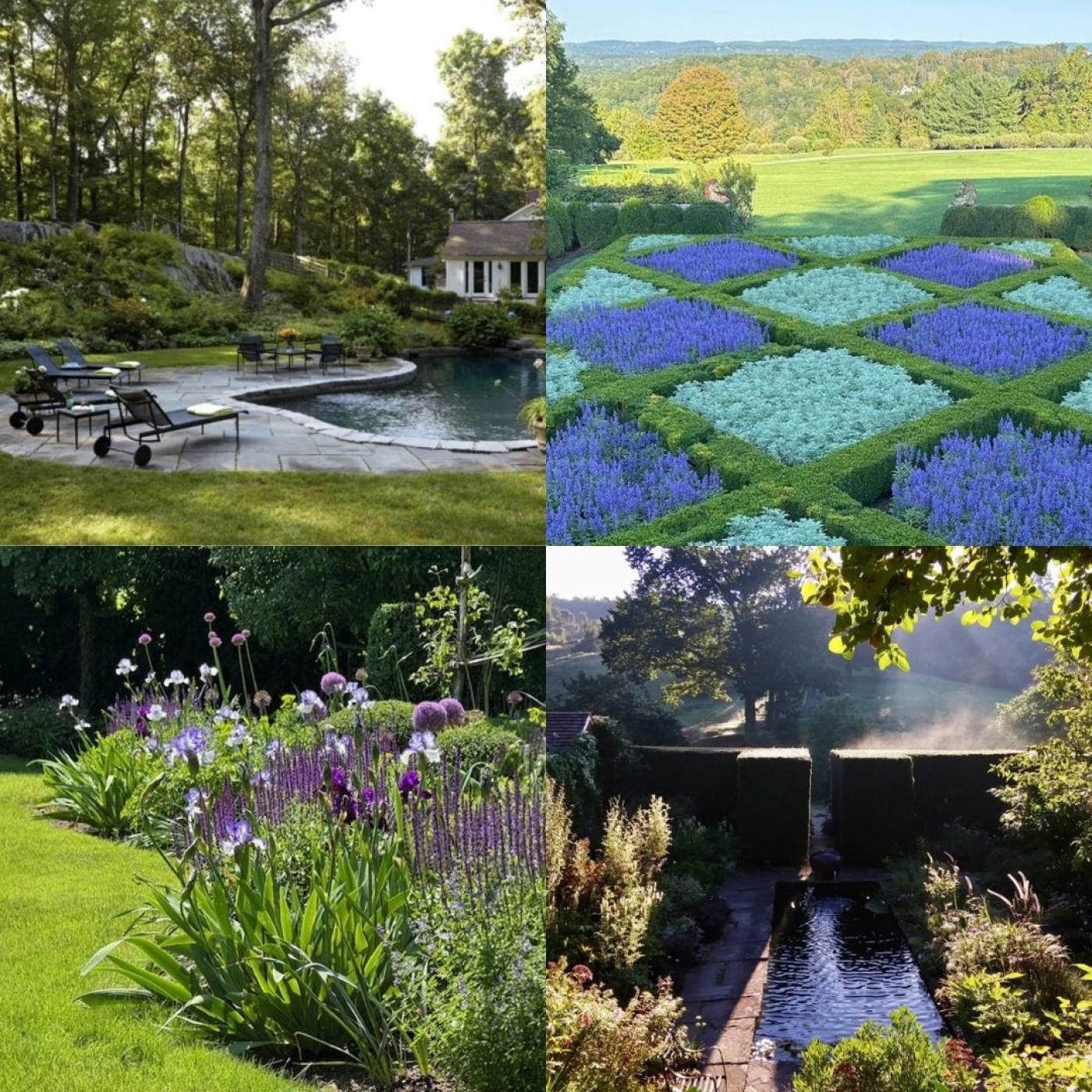 A collage of all four of the gardens featured during this event.
