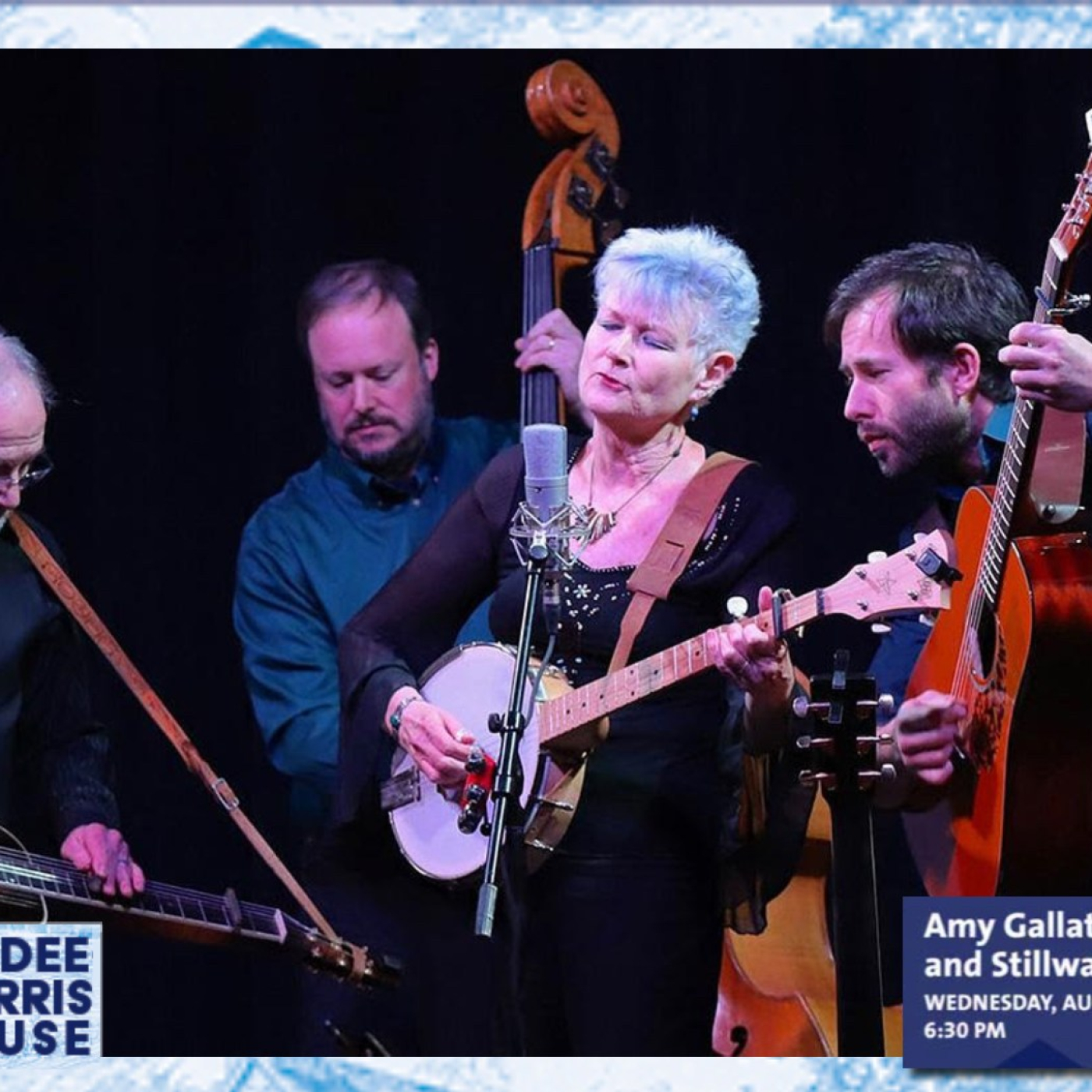 Amy Gallatin & Stillwaters performing their music. 