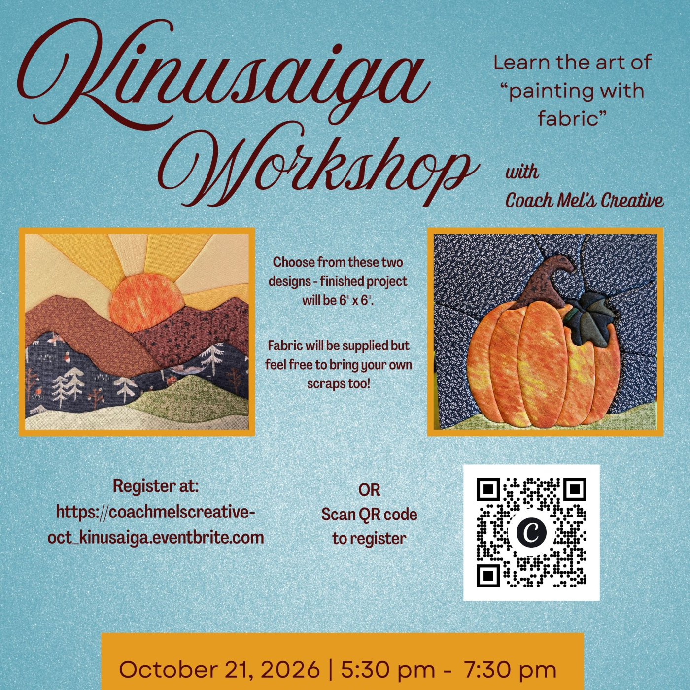  Kinusaiga (painting with fabric) Workshop