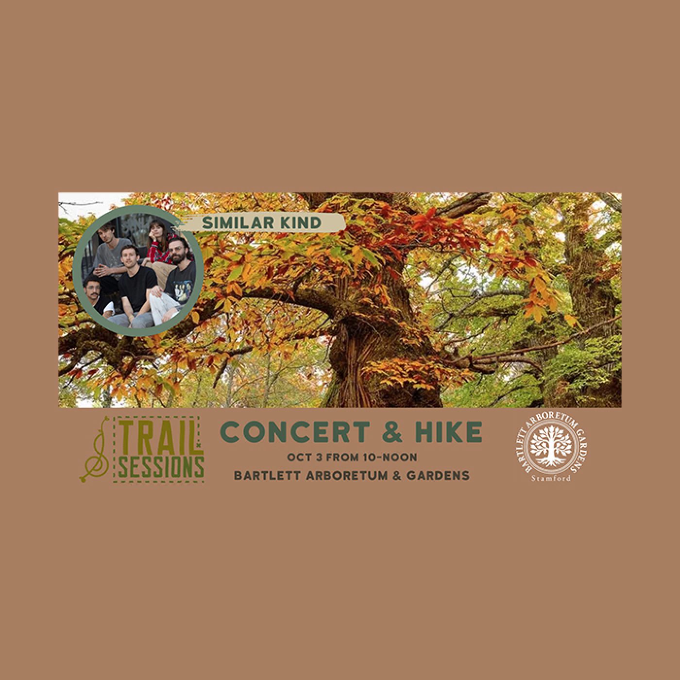 Concert and Hike on Oct 3 from 10am to noon at Bartlett Arboretum with Similar Kind