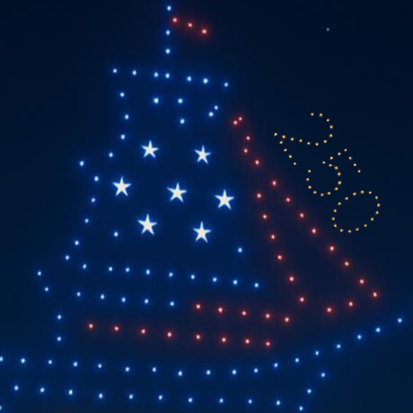 Drone Show in New London, lighting up the sky 