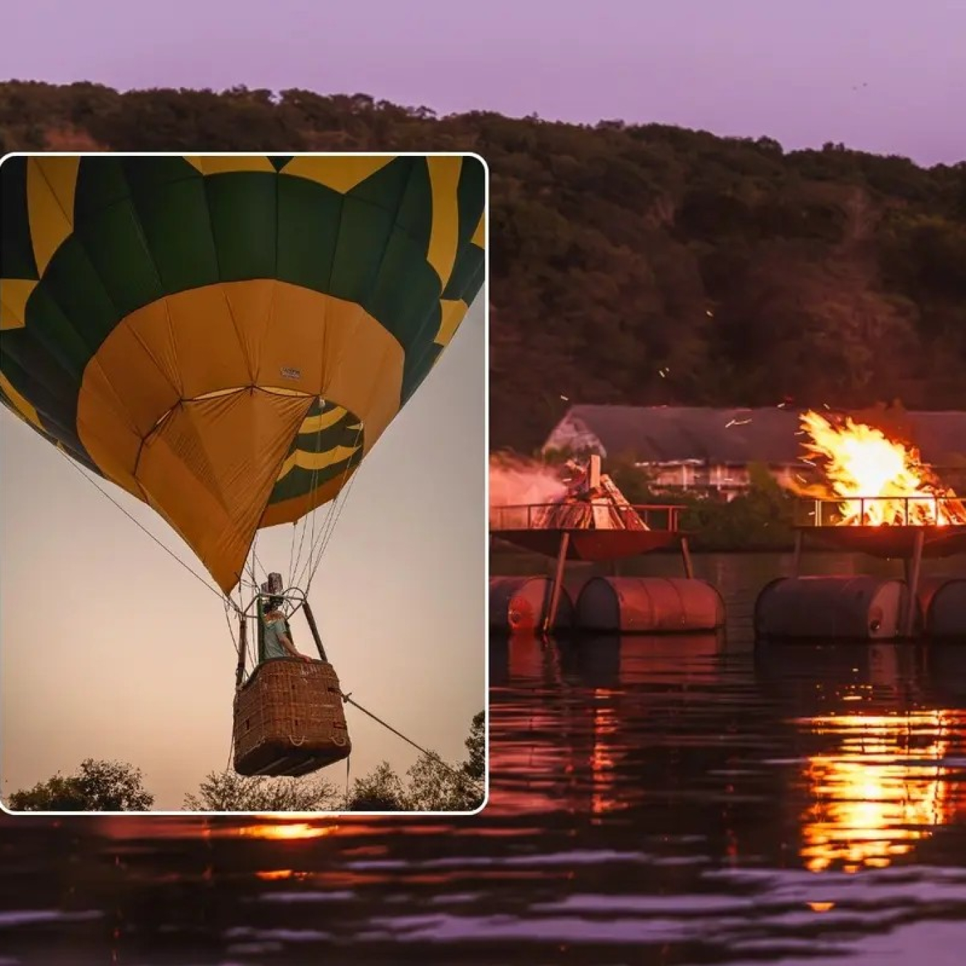 Norwich Harbor Glow, hot air balloons & bonfires on the river