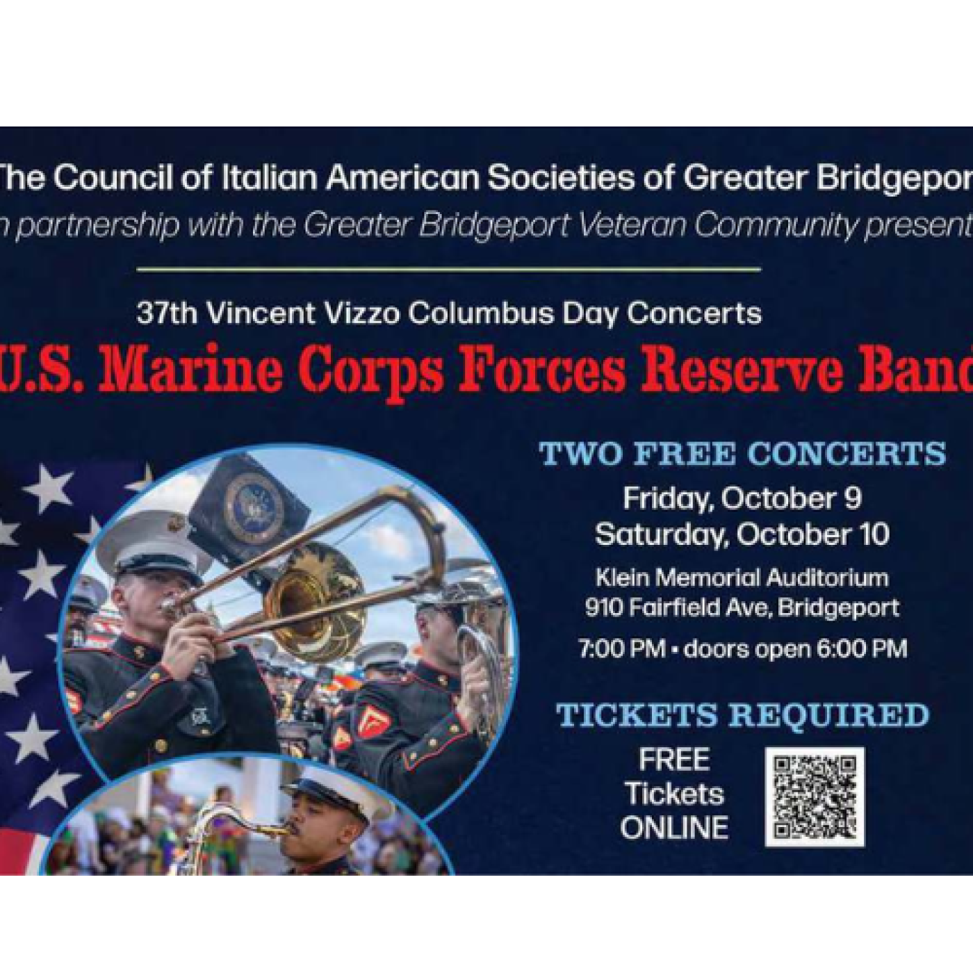 A flyer of the U.S Marine Corps Reserve Band