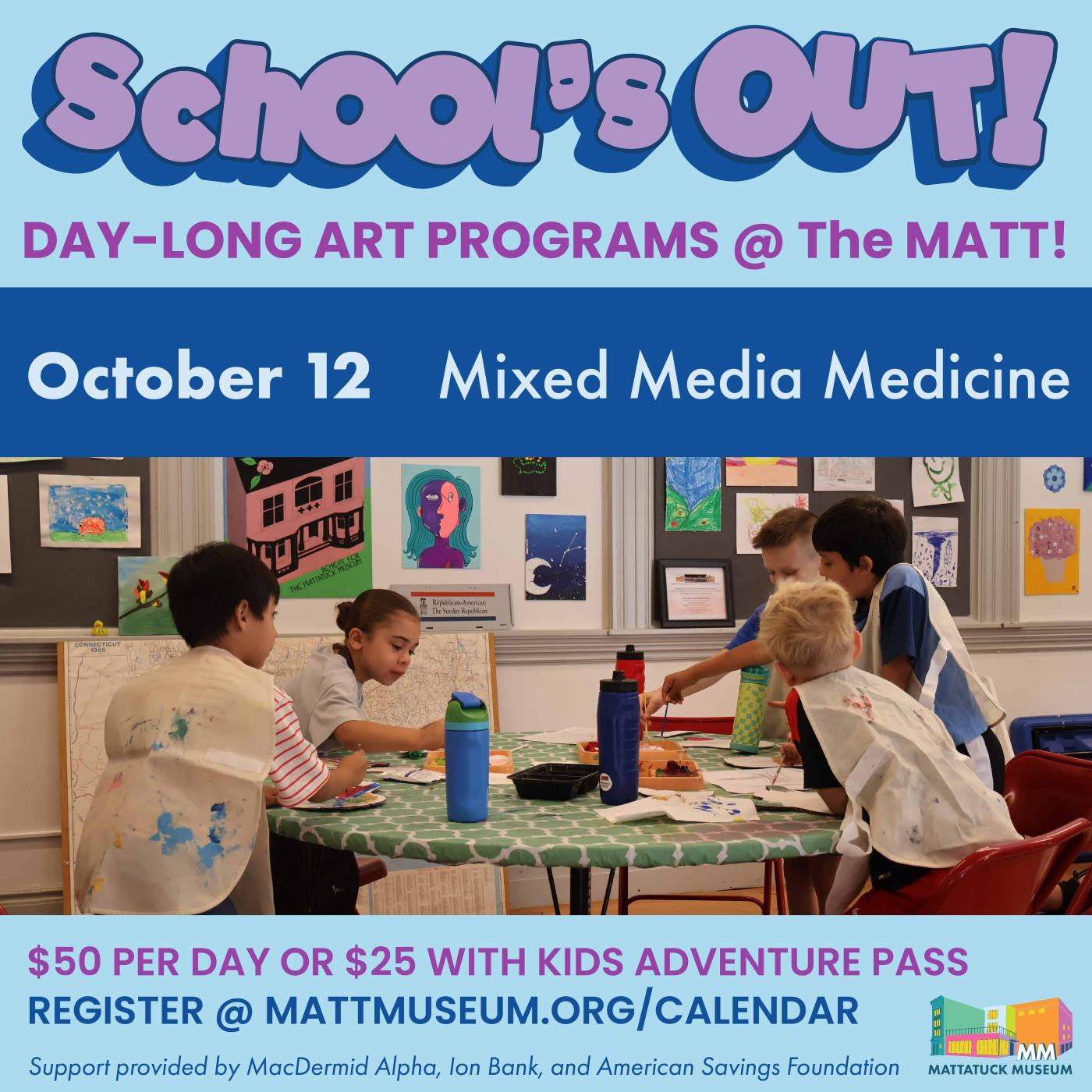 School's Out all day kids art program