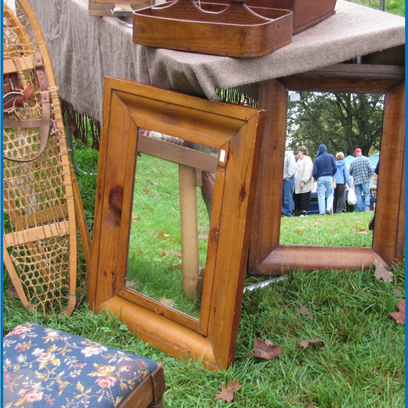 Display of antique mirrors on the Lebanon Green