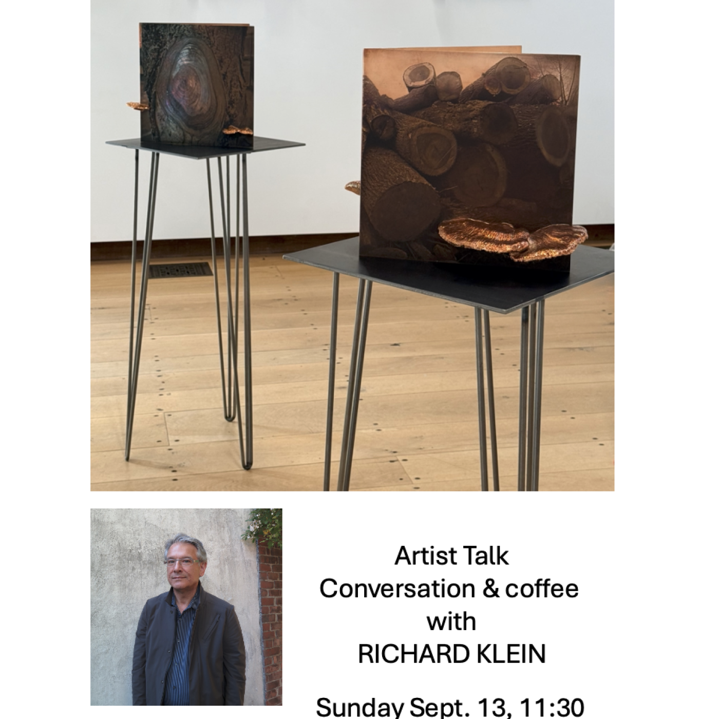An image of Richard Klein and an image of Richard Klein's artwork