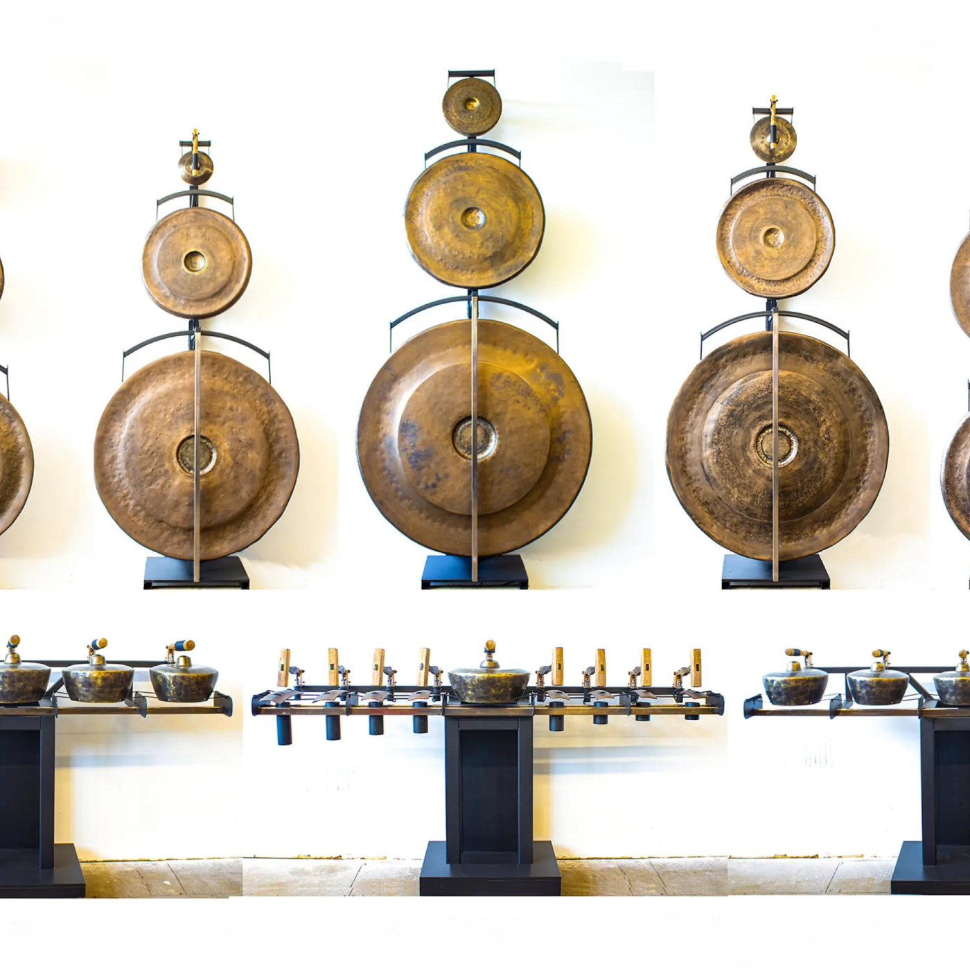 Gamelatron ViaOro sculpture, including gongs and metal keys