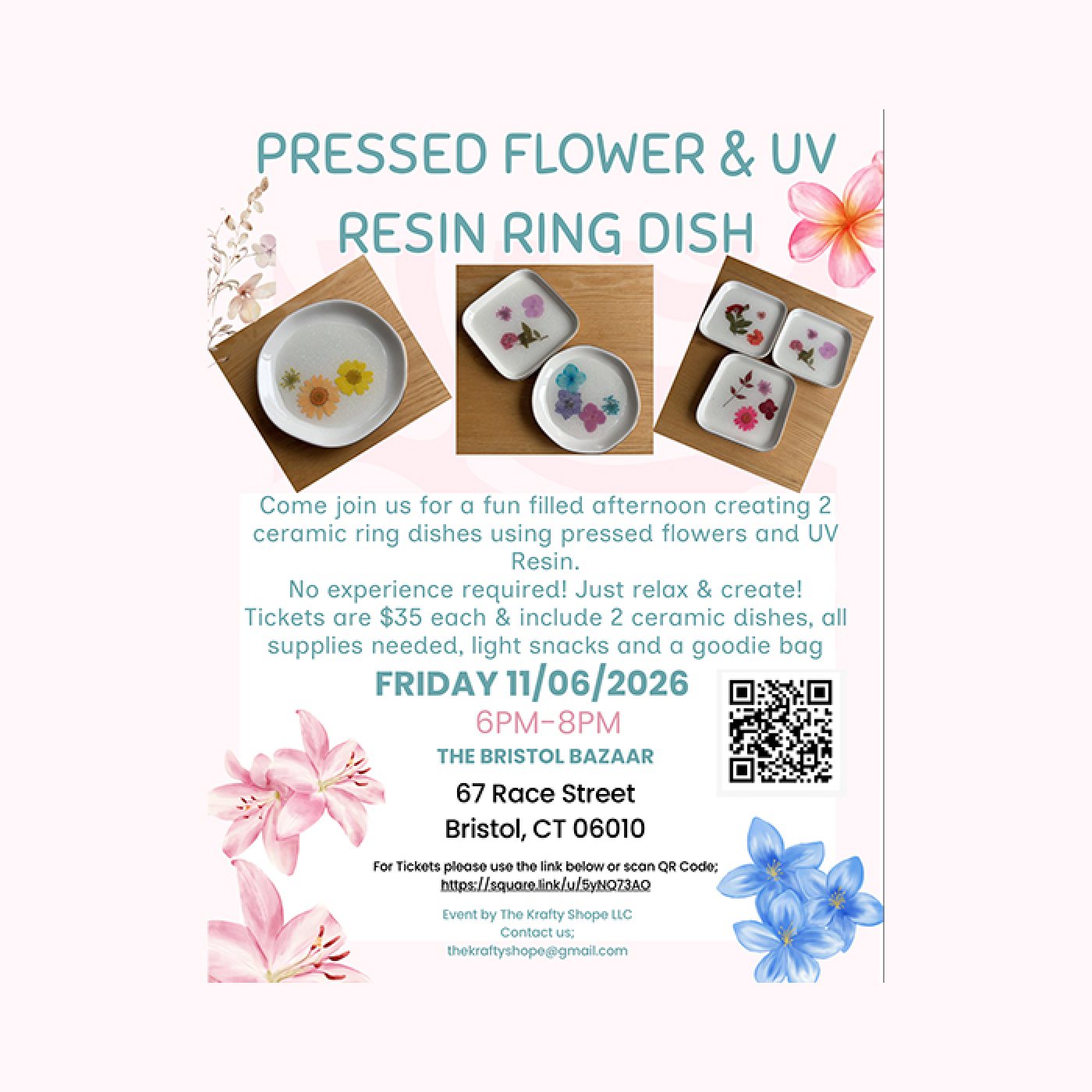 Pressed Flowers & UV Ring Dish Workshop