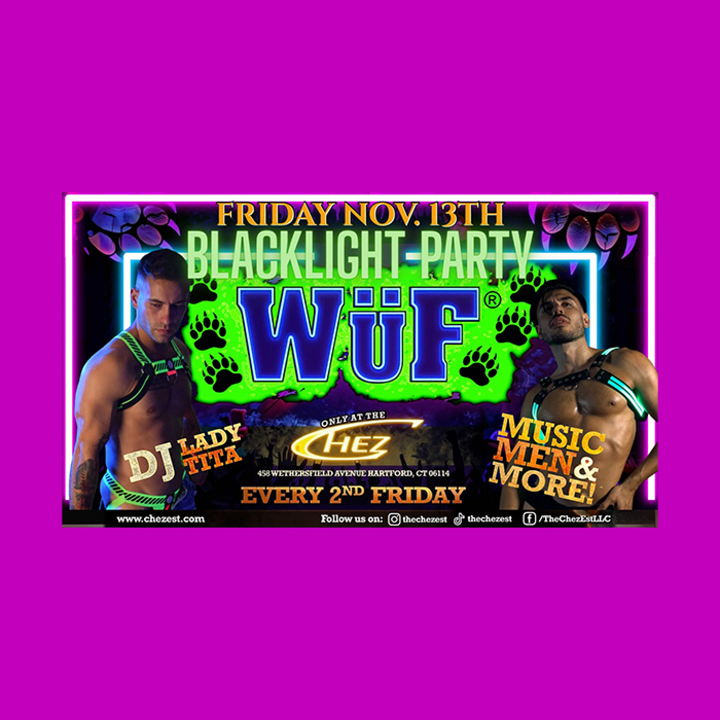 WüF - BLACKLIGHT PARTY Flier