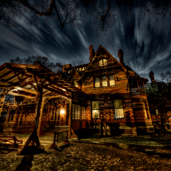 A spooky photo of the Mark Twain House