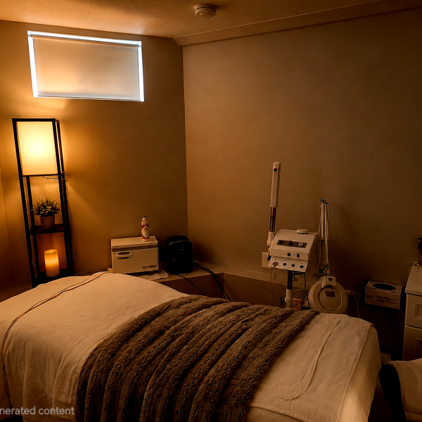 Peaceful spa treatment room at Yeshua Spa