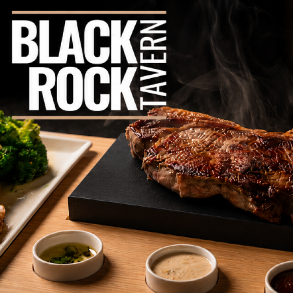 steak on a rock entree & smoked cocktail 