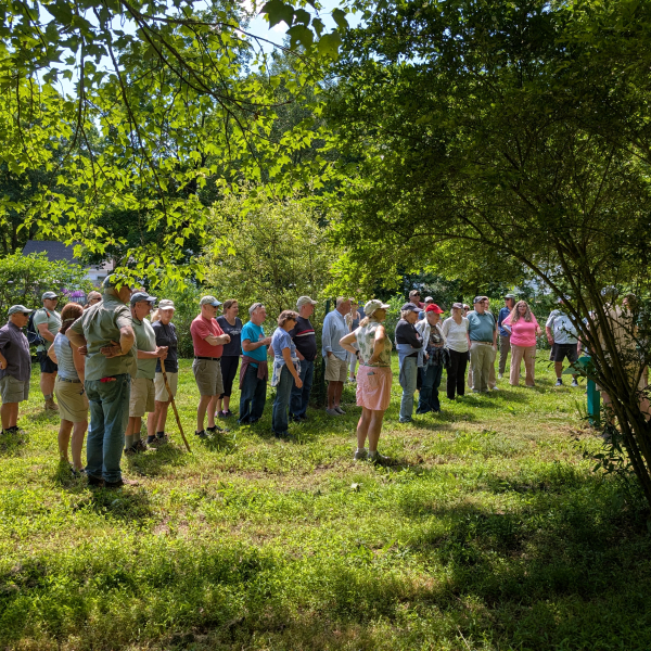 Group at Millrace Walking Tour in Ivoryton, CT