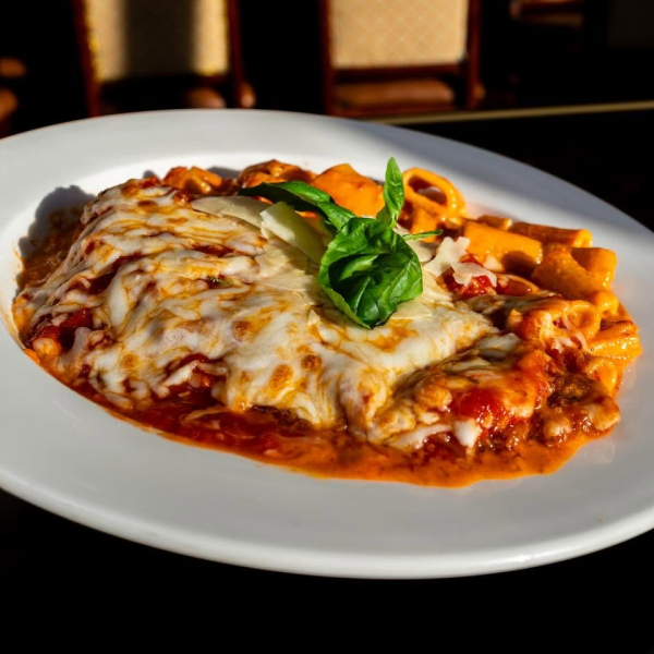 Lakeview Chicken Parm served with our house vodka sauce