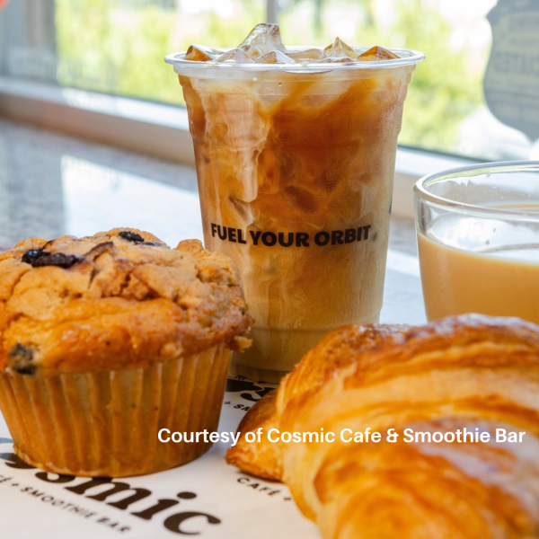 pastries and iced coffee