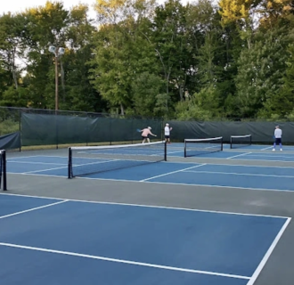 People playing pickleball at Rockwell PB Courts in Bloomfield