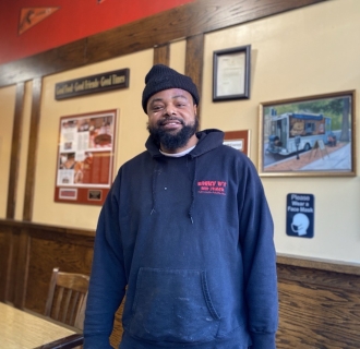 Ricky Evans, the owner of Ricky D's Rib Shack in New Haven 