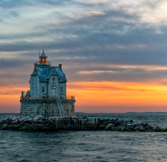 Race Rock Lighthouse at sunset 
